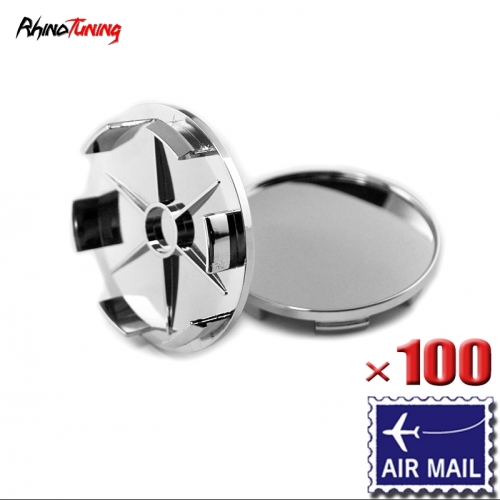 100pcs Wholesale Plain 68mm 2 11/16in Wheel Center Caps #654F Chrome