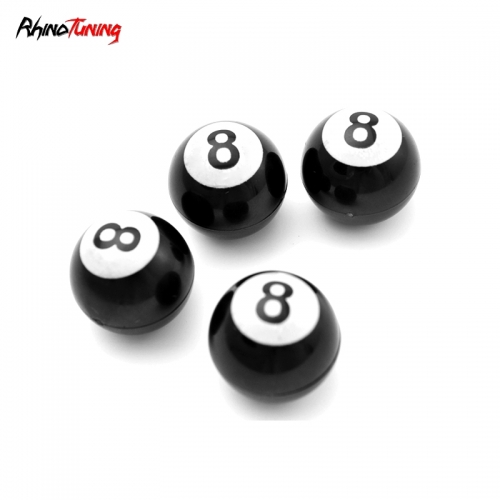4pcs (1set) Black Pool Eight Ball Tyre Valve Dust Caps