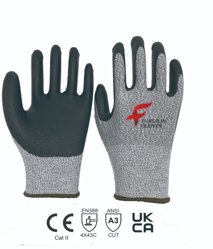 13 gauge HPPE cut 5 liner with nitrile foam palm coating