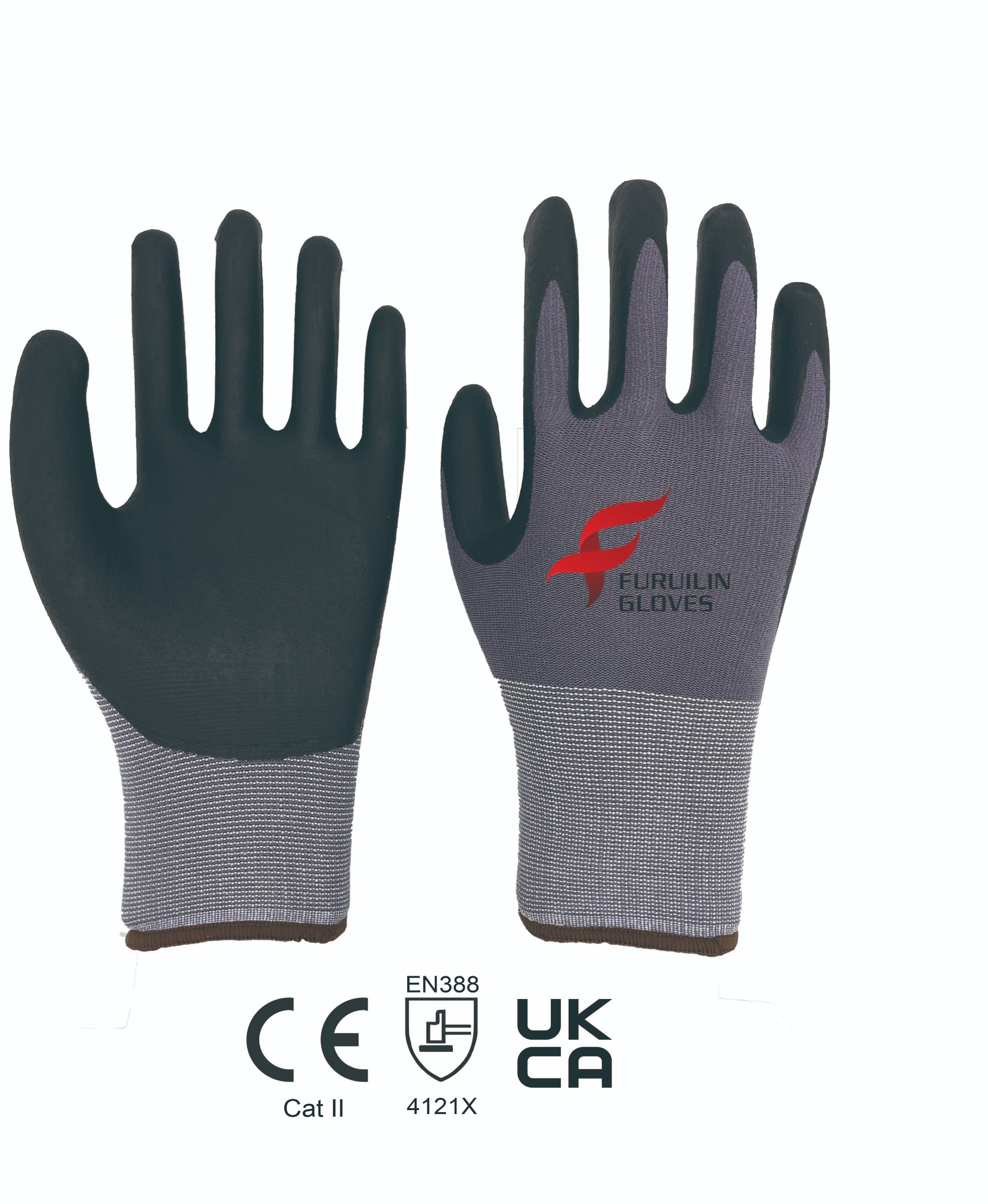 Gauge Nylon Spandex With Nitrile Foam Palm Coating Nitrile Foam Gloves