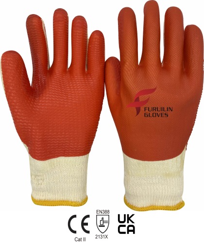 10 gauge Recycled cotton liner with laminated latex gloves