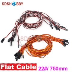 10Pcs*22# / 22AWG Heavy Duty Servo Extension Flat Cable 750mm