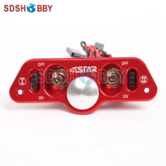 6STARHOBBY Heavy Duty Metal Dual Power Switch with Fuel Dot for RC Airplane (upgraded from ST1007)