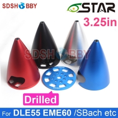 6STARHOBBY 3.25in/83mm Pointed Aluminum Alloy Spinner with Drilled &amp;CNC Anodized Process for DLE55 EME60 /Sbach Airplane etc