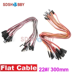 10Pcs*22# / 22AWG Heavy Duty Servo Extension Flat Cable 300mm