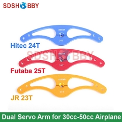 6STARHOBBY High Torque Double Servo Arm (23T JR/ 24T Hitec/ 25T Futaba) for 30-50cc Gasoline Airplane