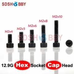 100pcs* 12.9 Grade Carbon Steel Hexagon Socket Head Cap Screws M2x4mm / M2x5mm / M2x6mm / M2x8mm / M2x10mm