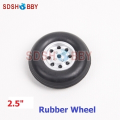 2.5in/66mm D66*H19*5mm Rubber Wheel with CNC Aluminum Hub for RC Airplane