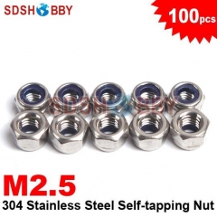 100pcs* M2.5 Stainless Steel 304 Locknut/ Self-tapping Nut