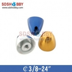 Aluminum Adaptor Spinner D3/8-24in D32 X H30 Mm-Blue/ Silver/Yellow Color For RC Model Airplanes