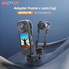 Sunnylife Protective Frame Cage Lens Cap Housing Case Adapter Mount Bracket for Insta360 X3
