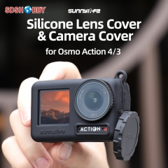 Sunnylife Silicone Lens Cover Protective Case Caps Scratch-proof Camera Cover Protector Lanyard Accessories for OSMO ACTION 4/3