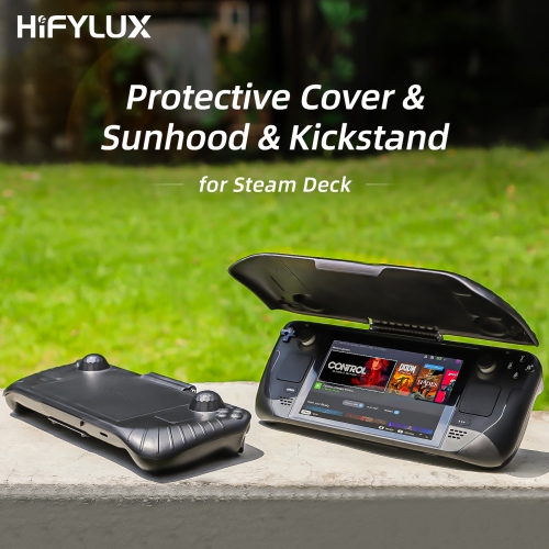 Hifylux Game Console Protector Guard Monitor Cover Sun Hood Kickstand Holder Mount Accessories for Steam Deck Game Console