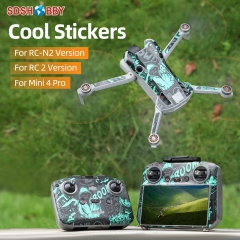 Sunnylife Colored Stickers Protective Film Scratch-proof Decals Skin Wrap Accessories for Mini 4 Pro