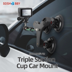Sunnylife Triple Suction Cup Camera Mount Car Holder Window Windshield Inside Outside Sucking Cup Attach Accessories for GoPro Insta360 DJI Action DSL