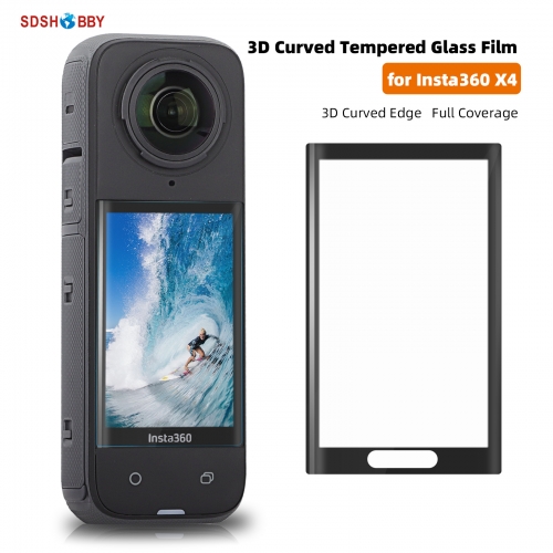 Sunnylife 3D Curved Screen Protector Tempered Glass Film HD Bubble-Free Scratch-proof Protective Film for Insta360 X4
