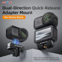 Sunnylife Dual-Direction Magnetic Mount Quick-Release Adapter Mount 1/4 Screw Foldable 2-prong Accessories for Osmo Nano