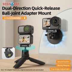 Sunnylife Dual-Direction Magnetic Quick-Release Ball-Joint Adapter Mount 360° Rotatable Adjustable Suction Cup Bracket for Osmo Nano/Action 6