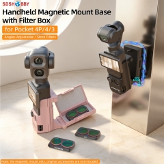 Sunnylife Handheld Magnetic Mount with Filter Box Tabletop Base Bracket Angles Adjustable Accessories for Osmo Pocket 4P/4/3
