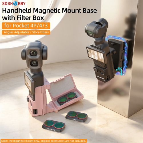 Sunnylife Handheld Magnetic Mount with Filter Box Tabletop Base Bracket Angles Adjustable Accessories for Osmo Pocket 4P/4/3 Sunnylife Handheld Magnetic Mount with Filter Box Tabletop Base Bracket Angles Adjustable Accessories for Osmo Pocket 4P/4/3