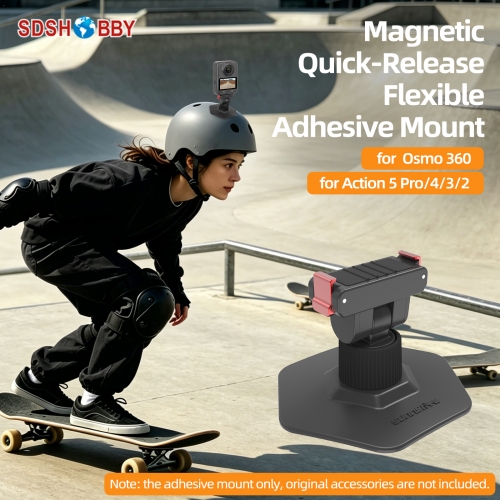 Sunnylife Magnetic Flexible Adhesive Helmet Mount Base Quick-Release Action Camera Holder for Osmo 360/Action 5 Pro/4/3/2 Sunnylife Magnetic Flexible Adhesive Helmet Mount Base Quick-Release Action Camera Holder for Osmo 360/Action 5 Pro/4/3/2