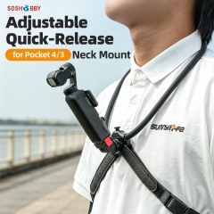 Sunnylife Magnetic POV Neck Mount Hand Free Video Vlog Neck Adjustable Selfie Holder with Body Strap for Osmo Pocket 4/3