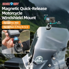 Sunnylife Magnetic Quick-Release Motorcycle Windshield Mount Series Windscreen Clamp Action Camera Aluminum Alloy Mount Motorbike