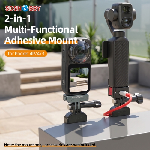 Sunnylife 2-in-1 Multi-Functional Adhesive Mount Strong Adhesive Car Base Accessories for Osmo Pocket 4P/4/3 Sunnylife 2-in-1 Multi-Functional Adhesive Mount Strong Adhesive Car Base Accessories for Osmo Pocket 4P/4/3