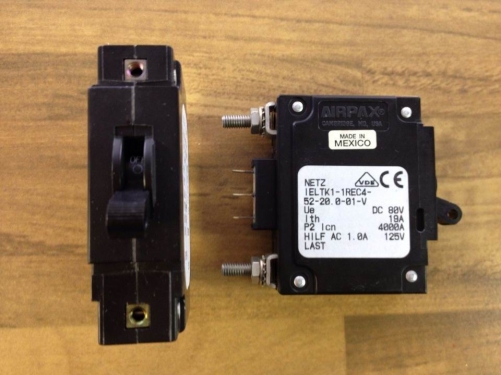 AIRPAX IELTK1-1REC4-52-20.0-01-V - Ebers breaker 1P19A 80VDC