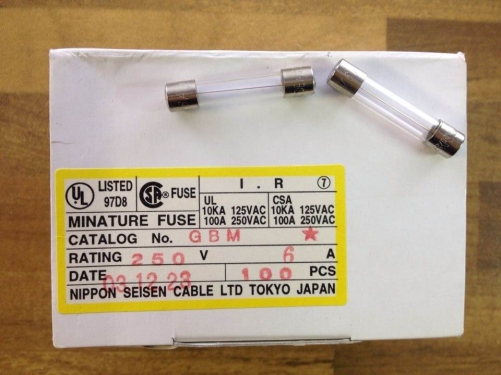 Imported Japanese JET insurance 6X30 6A GBM 250V FUSE micro glass fuse
