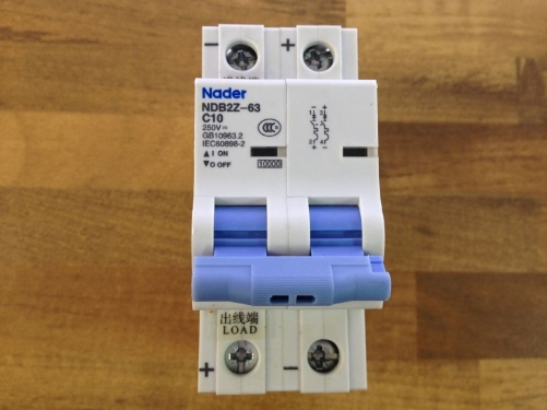 Nader letter NDB2Z-63 C10 2P10A 250VDC to ensure genuine DC circuit breaker