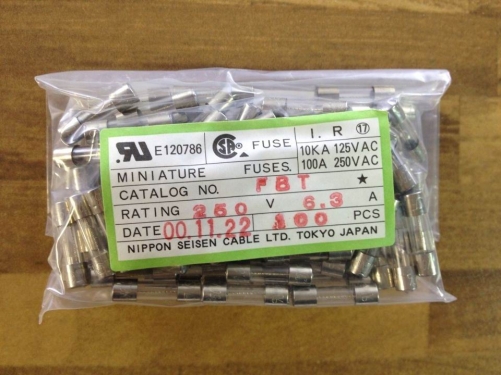 Imported Japanese JET insurance 5X20 6.3A250V FBT FUSE glass fuse