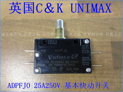 The British UNIMAX ADPFJ0 ADPFF3J04AY C & K quick switch / micro switch 25A ADPFJO