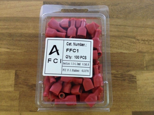 The French FCI FFC1 6.3X0.8 terminal FF 0.5-1.5m2 stick pieces made in Spain