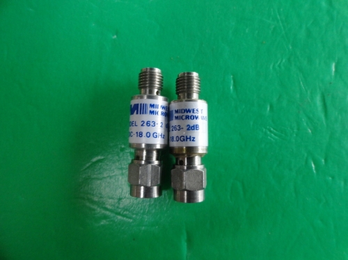 263-2dB MIDWEST coaxial fixed attenuator 2dB 2W SMA DC-18GHz
