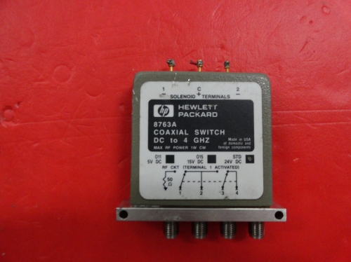 Supply SPDT RF switch HP/Agilent 8763A DC-4GHZ 24V