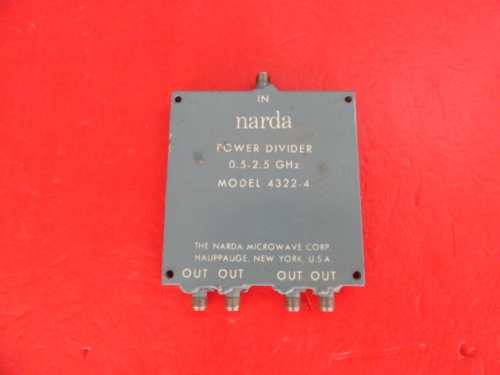 Narda 4322-4 0.5-2.5GHz RF coaxial four a divider SMA