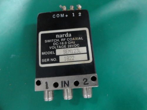 Narda SEM123L DC-18GHZ SPDT RF coaxial switch 28V SMA