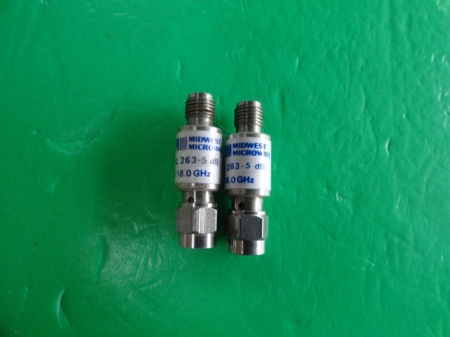 263-5dB MIDWEST coaxial fixed attenuator 3dB 2W SMA DC-18GHz