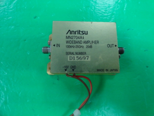 MN2704A Anritsu RF broadband amplifier 20dB 10V SMA 100KHZ-25GHZ