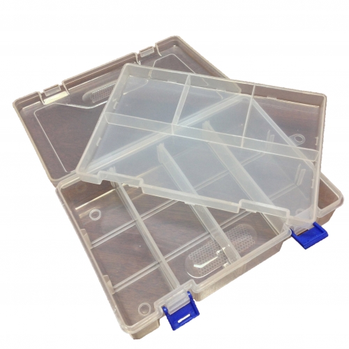 TB4901 double transparent transparent parts box 234L*168W*62H Hard Carrying ToolBox