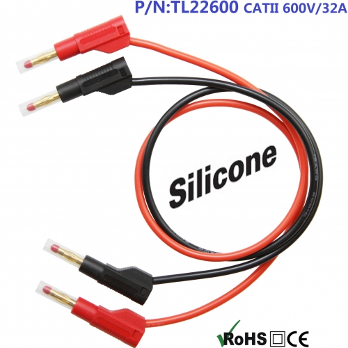 TL22600 gold-plated 13AWG2.5 square overlay 4mm telescopic sheath banana plug ultra soft silicone test line