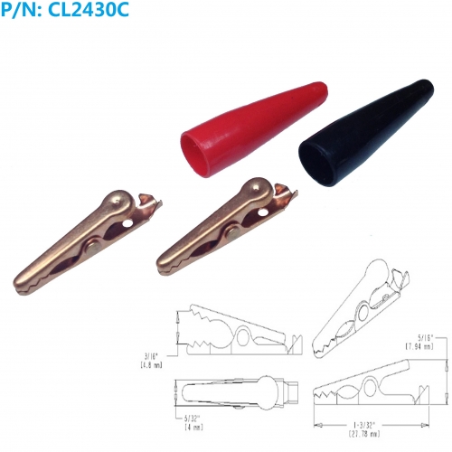 CL2430C small mini copper crocodile clip 5A current copper test clip Solid Copper