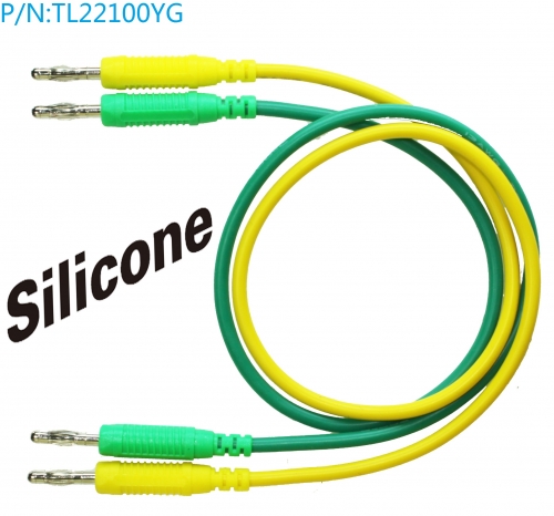 TL22100YG 4mm male to 13AWG Patch Cord silica gel test line of yellow and green