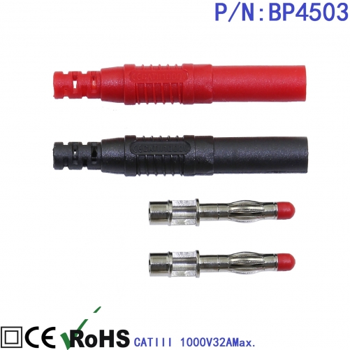 BP4503 4mm assembled sheath safety banana plugs DIY 4mm Shrouded Plug 2