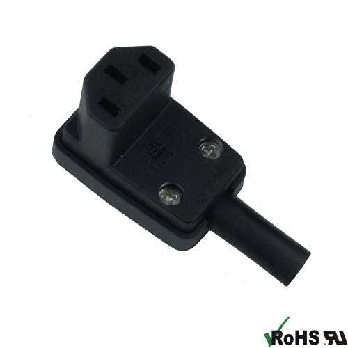JA2231 welding free assembly IEC vertical plug connection type power plug 90 degree side outlet