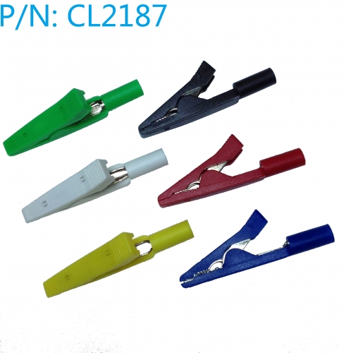 CL2187 copper insulation crocodile 2mm jack or 2mm pen line with plug medical electrode clamp