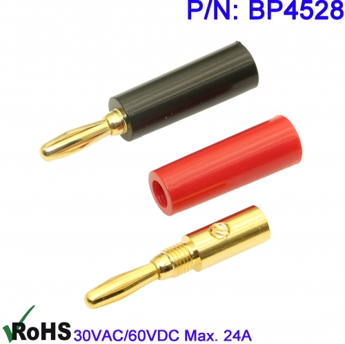BP4528 gold free welding 4mm audio double banana plug screw connection