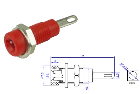 General BS2102 2mm for the straight rod type plug socket panel such as ordinary pen socket