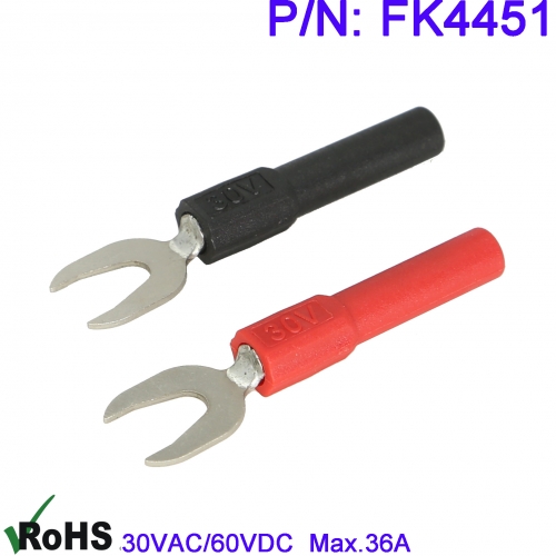High quality Y FK4451 copper fork insert terminal 4mm Spade Lug insert banana socket opening